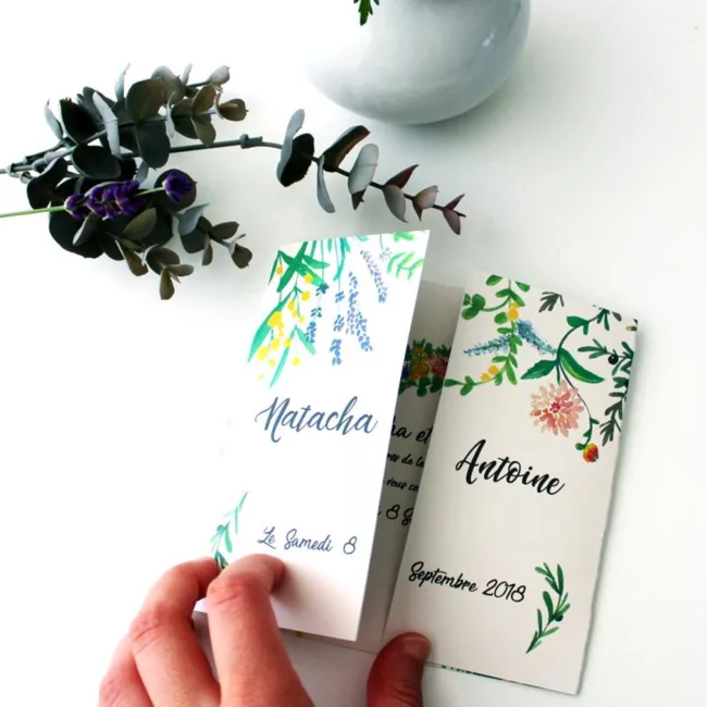 illustration faire part de mariage champetre