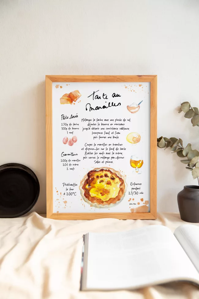 affiche-recette-de-la-tarte-au-maroilles-illustration-aquarelle