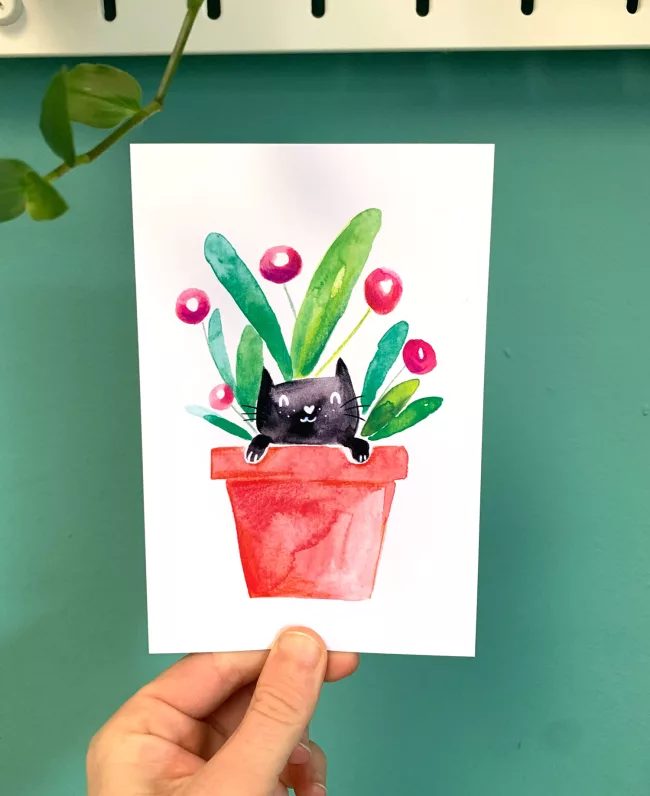 carte-chat-aquarelle