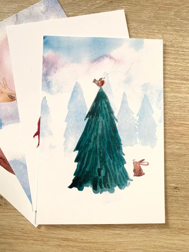 carte illustrée sapin