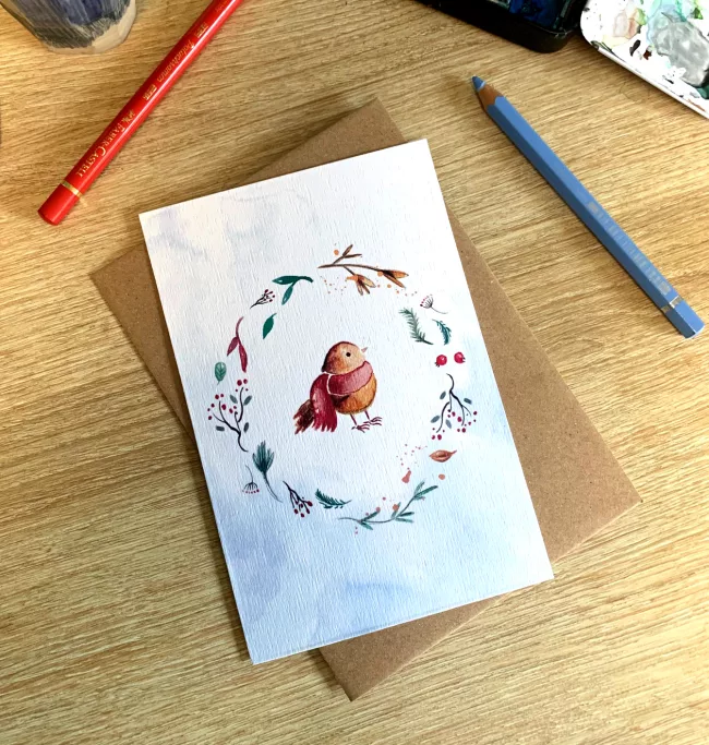 carte-postale-hiver-oiseau-mignon