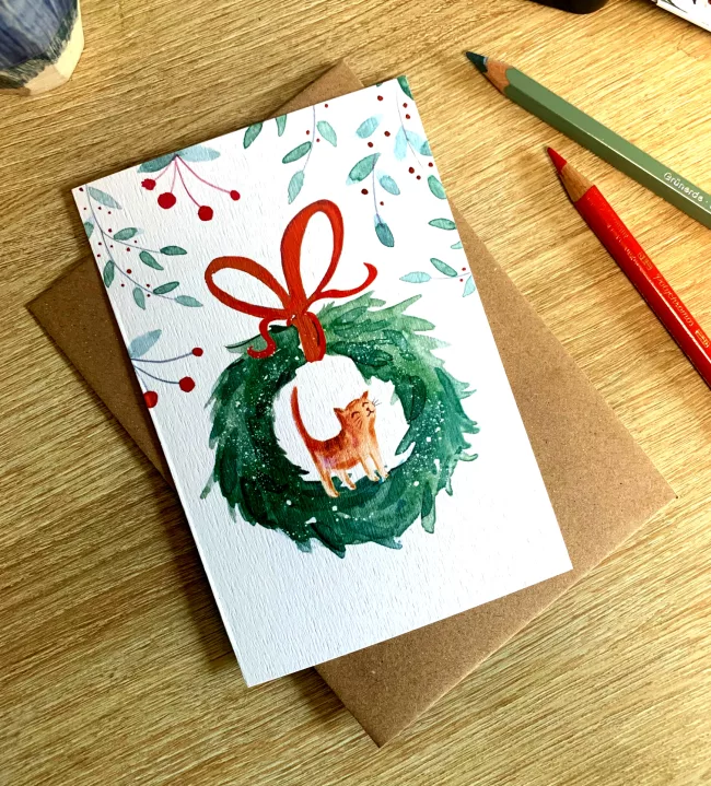 carte-postale-noel-chat