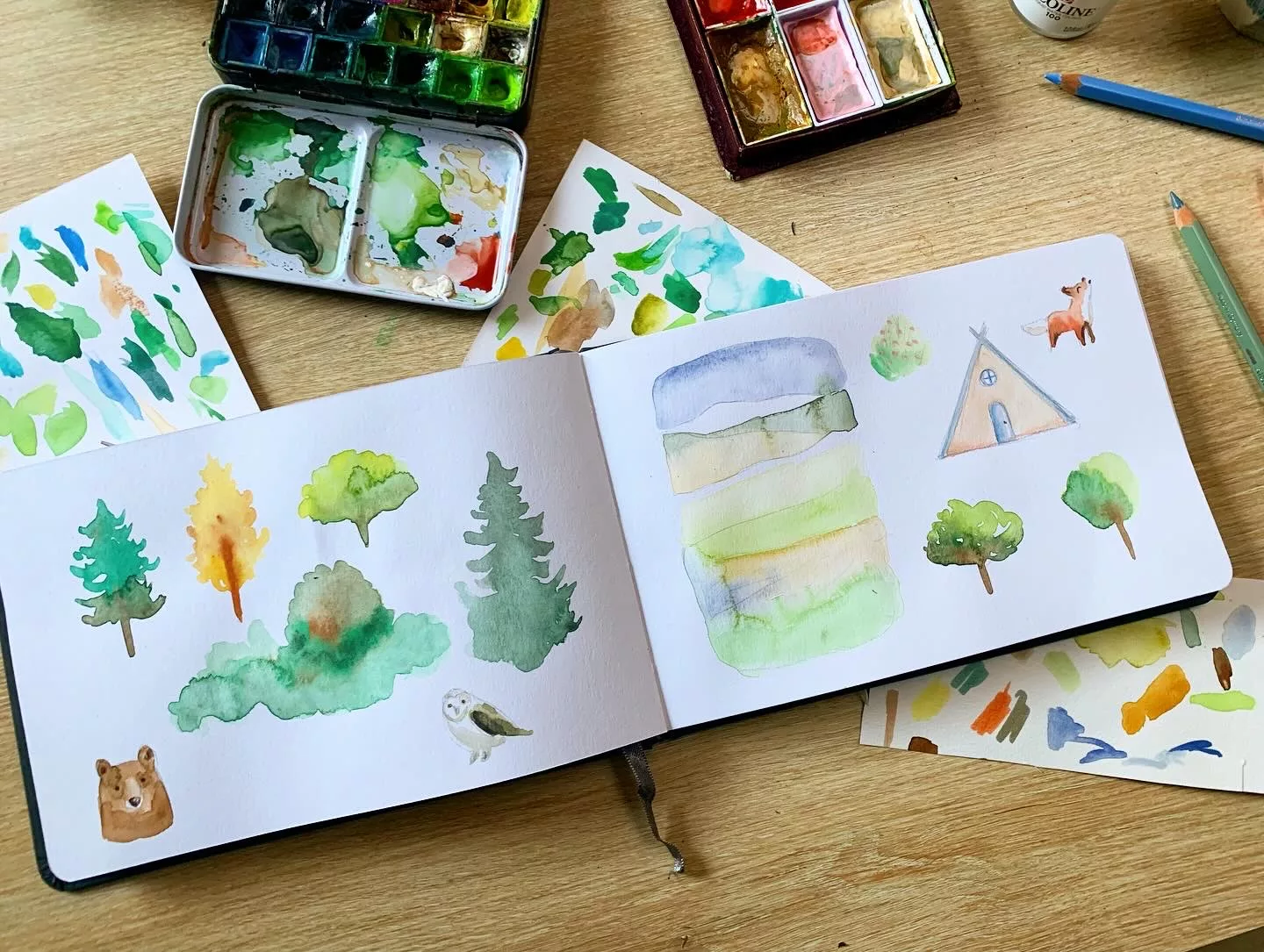 illustration aquarelle carnet de croquis