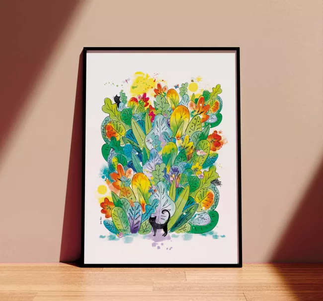illustration-poster-flashy-chat-et-vegetation