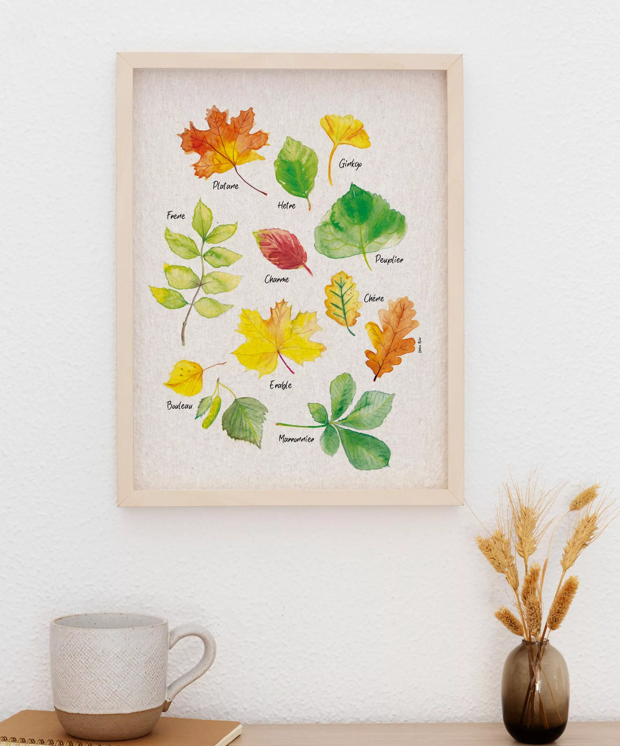 poster-deco-automne-aquarelle-feuilles-arbre