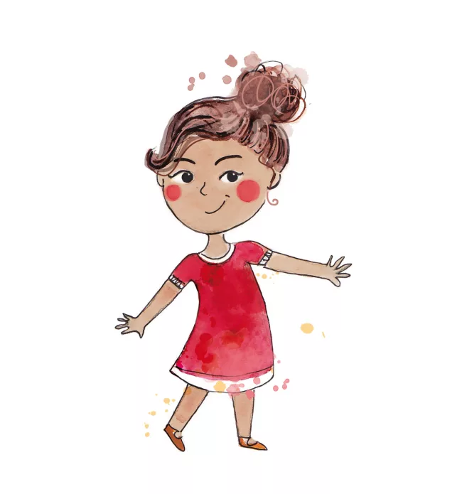 illustration-petite-fille-a-robe-rouge