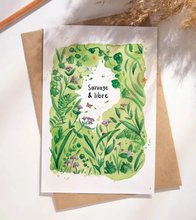 carte-postale-aquarelle-sauvage-et-libre