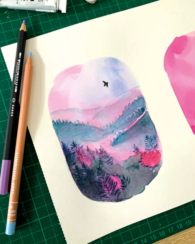 paysage rose