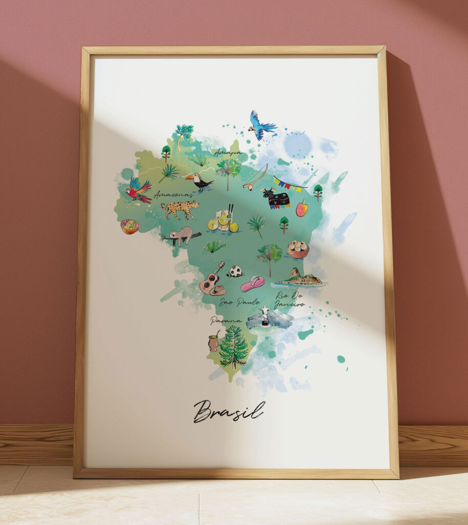 illustration sur mesure carte du brésil