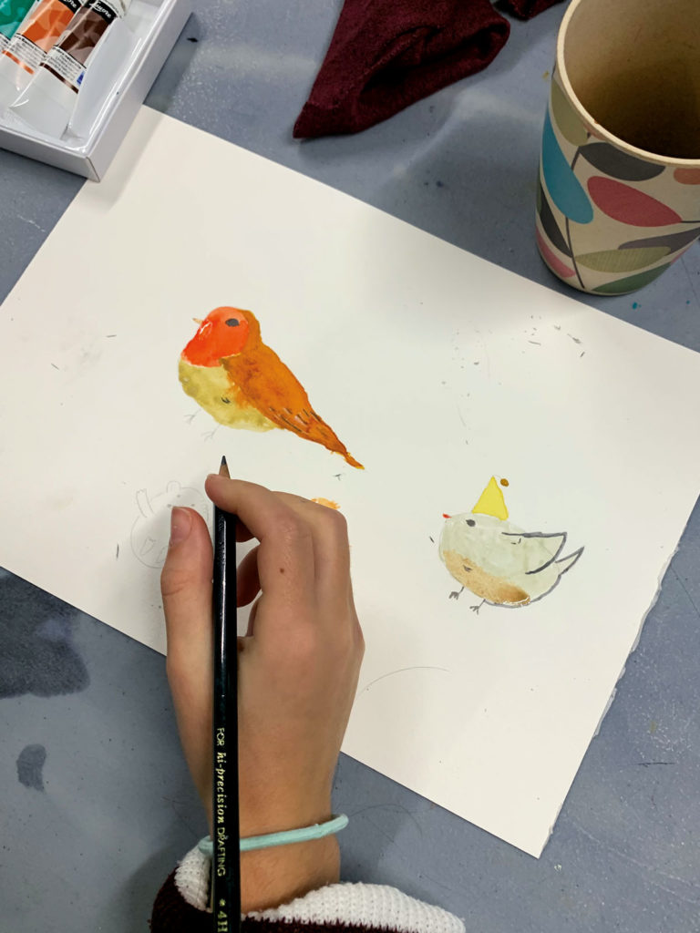 dessins-oiseauxles-enfants-ateliers-oeuvre-lorene-russ