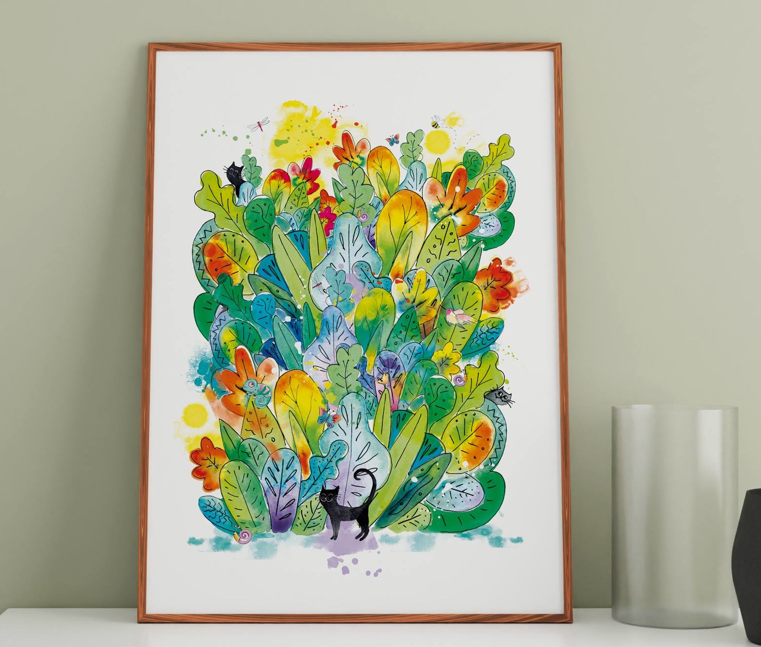 poster illustration végétation colorée